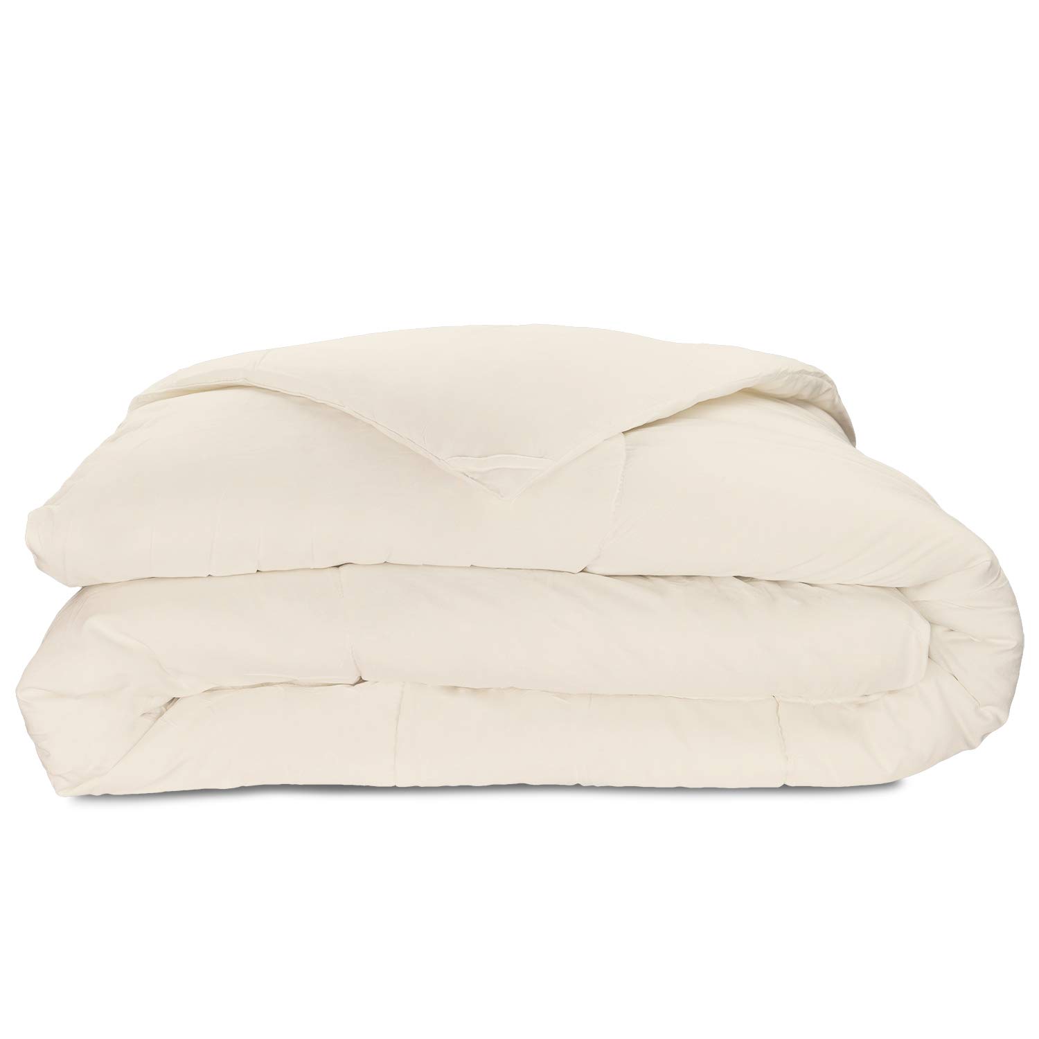 Cosy House CollectionLuxury Down Alternative Comforter - Blend of Rayon Derived from Bamboo - Bedroom Essentials - All Season Use - Box Stitch Construction & Duvet Loops (Full/Queen, Cream)