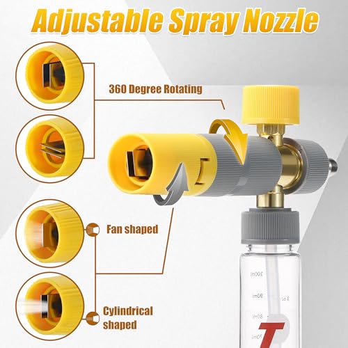 Image of Tool Daily Foam Cannon Dual Connector, Mini Foam Cannon for Pressure Washer, 5 Power Washer Spray Nozzle Tips, 1 /4 Inch Quick Connect