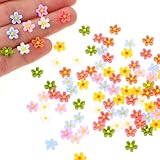 100 PCS Micro Resin Daisy Blooms Flower Beads Garden Miniature Polyresin Flowers Mini Accessories Flowers for Crafts Miniature Flowers for Terrarium Zen Garden Back Garden Micro Landscaping Decoration