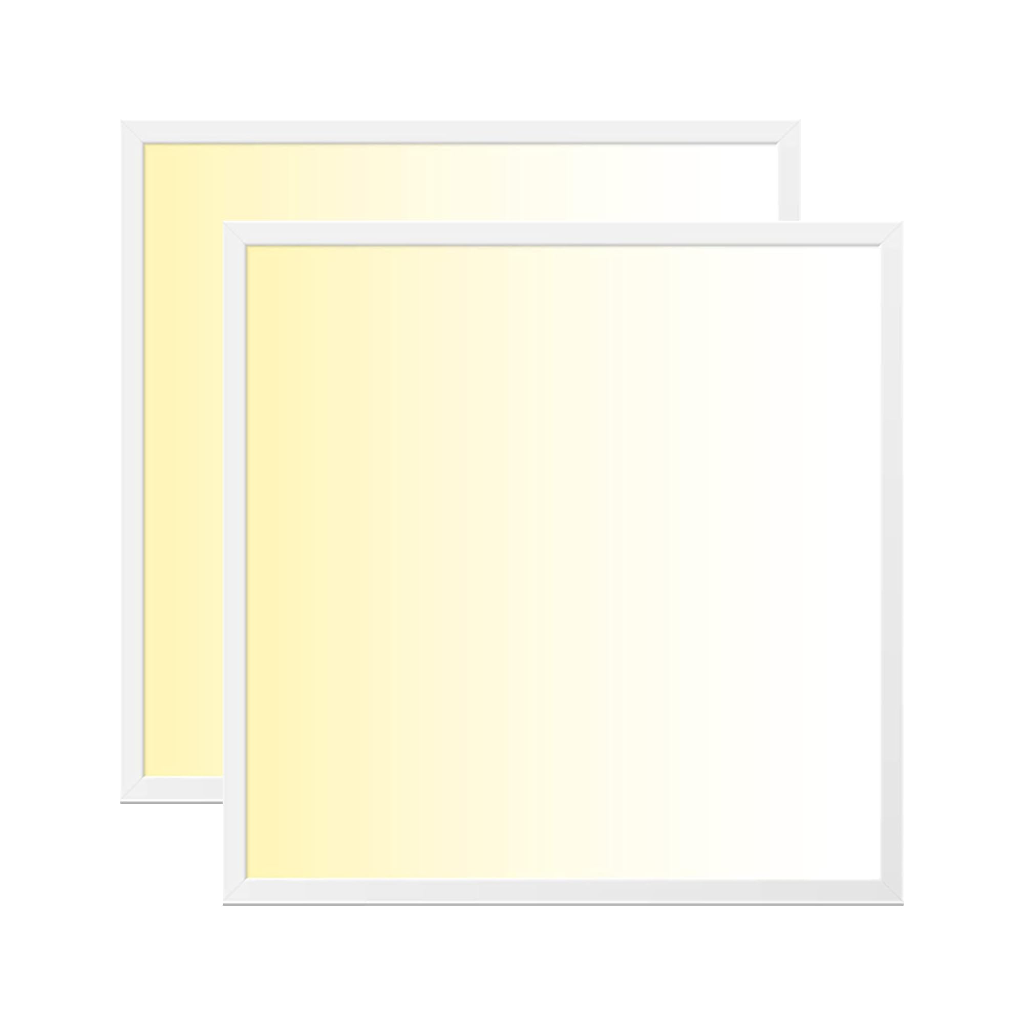 WSU Lights 2x LED Panel, Deckenleuchte, 62x62cm, 4400lm, 3000K, 40W, inkl. Trafo, Rasterleuchten, Einlegeleuchte, Büroleuchten (3000K, 2 Stück)