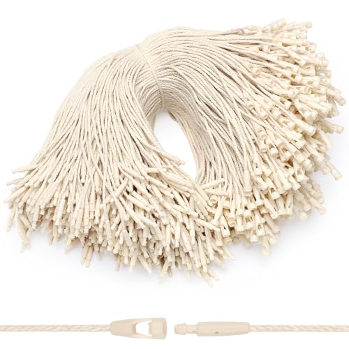 Cordons d'étiquettes en coton beige 19.6 cm pour vêtements et bagages x1000
