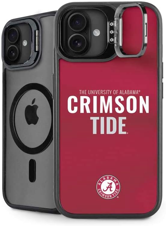 Skinit Kickstand Phone Case Compatible with iPhone 16 Plus - Officially Licensed University of Alabama Roll Tide Roll Design