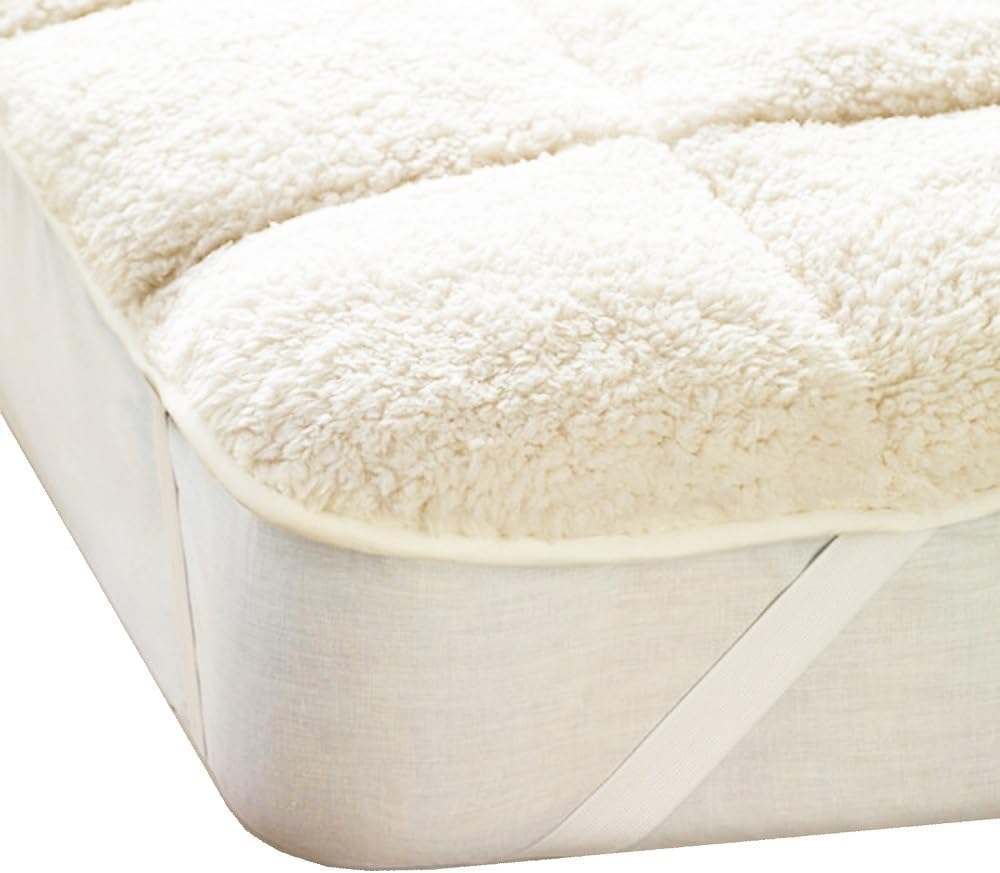 Teddy Fleece Mattress Topper Reversible Top & Cool Microfibre - Warm & Cozy Bed Cover Protector Pad with Elastic Corners (Single - 90x190cm)