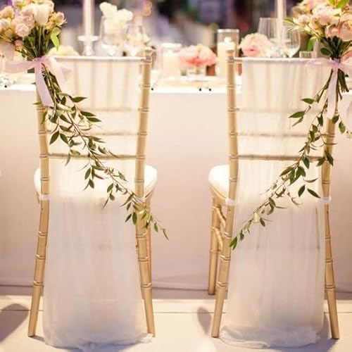 Blissconcept Ivory 40X55 Inch Premium Chiffon Chair Sashes Wedding Chair Decor, Chiffon Fabric For Weddings, Bridal Parties, Wedding Photos, Home Parties, Galas, Special Event, Home Decorations. #TOP5