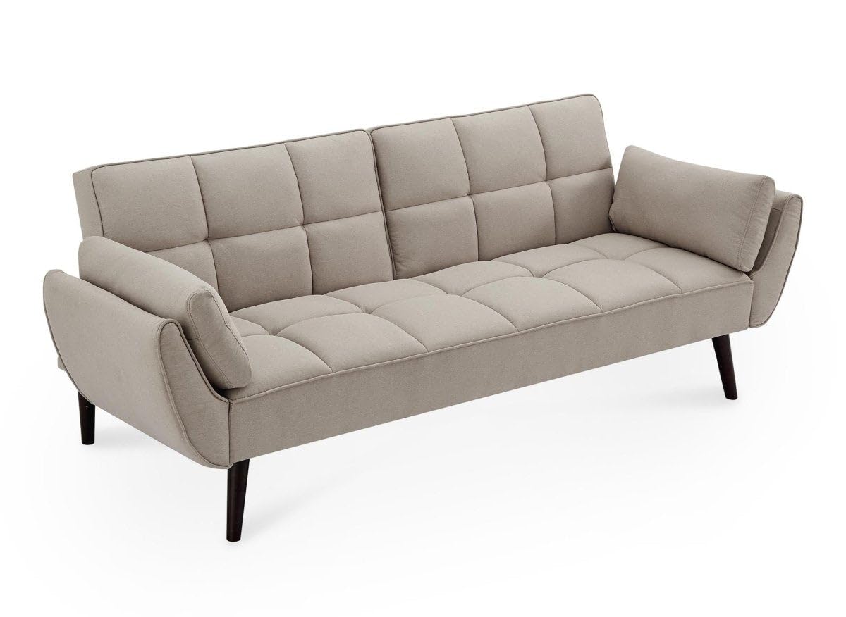 DecoInParis Canapé clic clac 3 Places en Tissu Beige Nara