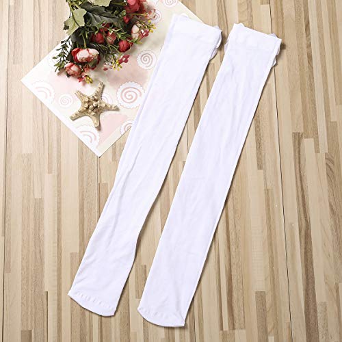 Image of Honganda Sexy Women's Thigh High Stockings, Over Knee Lace Top Sheer Stockings with Satin Bows Leg Thigh Socks for Women