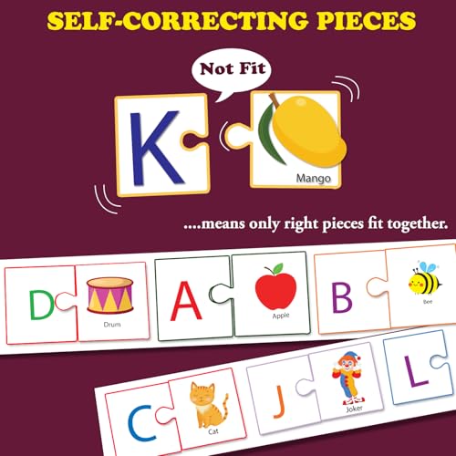 Image of Alphabet Learning Jigsaw Puzzle Connecting 2-piece (Set of 21 pcs) for Kids, Childrens and Toddlers - Early Learning Educational Brain Booster with Fun and Engaging - Ages 4+