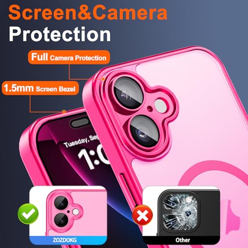 Image of Magnetic for iPhone 17 Case with Privacy Screen Protector, Hot Pink