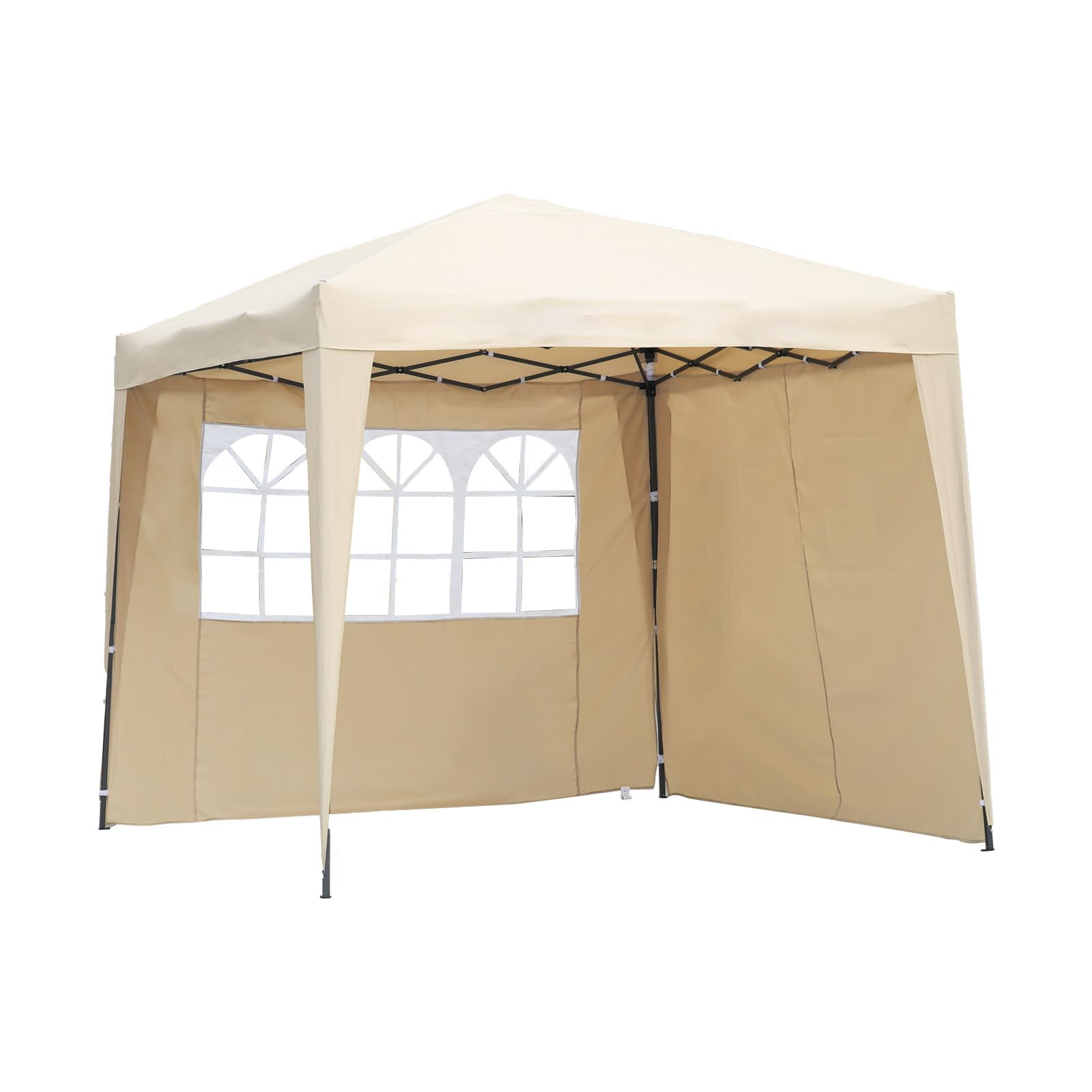 Angel Living 2.5 x 2.5M Faltbarer Pop up Pavillon Outdoor,Faltpavillon Gartenzelt Partyzelt,UV-Schutz 50+,2 Seitenwänden mit Reißverschlüssen für 