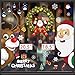 VIGEIYA Window Clings Christmas Decorations 18.5" Santa 20.5" Reindeer Decal Reusable Large Snowflake Sticker Winter Holiday Party Supplies
