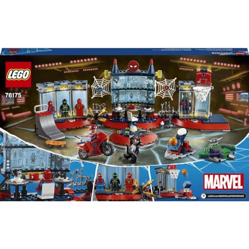 Image of LEGO Marvel Spider-Man Attack on The Spider Lair 76175 - Juguete de construccion Genial, con la sede de Spider-Man; incluye Spider-Man, Goblin Verde y Minifiguras Venom, Nuevo 2021 (466 piezas)