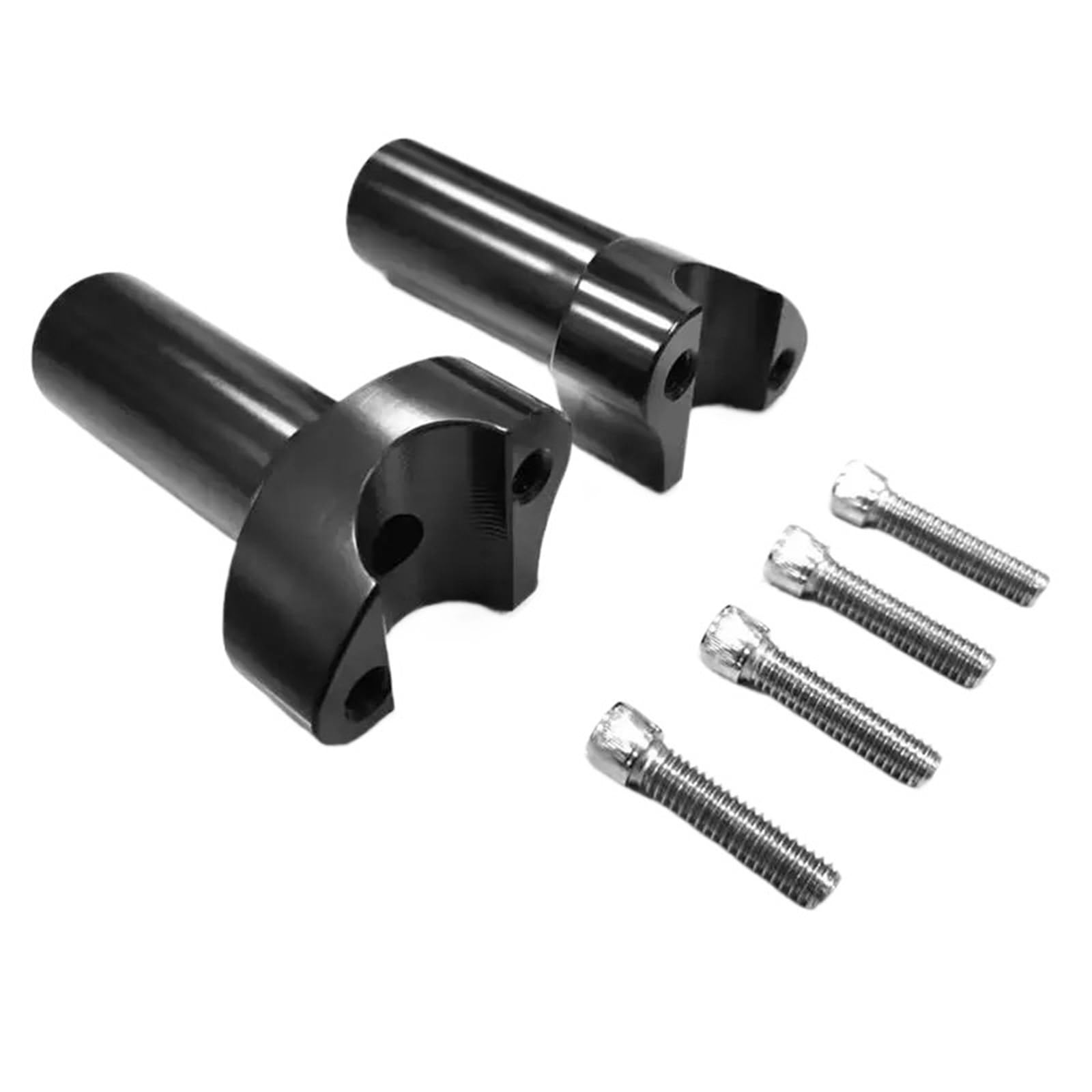VNSMM Black 4Inch Risers 1Inch Handlebar Clamp Fit For Fat Boy Low Rider Softail FXSTC