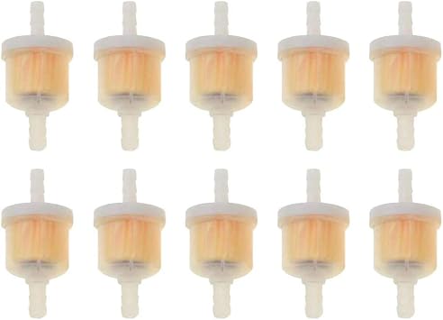 POFET 10pcs Universal Plastic Inline Gas/Fuel Filter 6MM-7MM 1/4 Small Engine Tool for 50cc 90cc 110cc 125cc 150cc Motorcycle Dirtbike ATV Moped Scooter