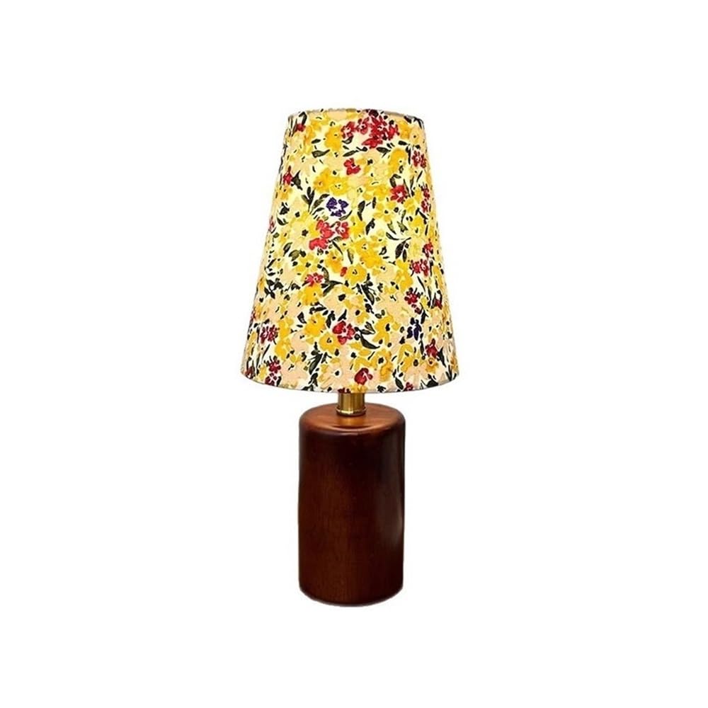 Hhmmei2024-23 Table Lamps Retro Wooden Floral Table Lamp Warm Bedroom Study Night Light