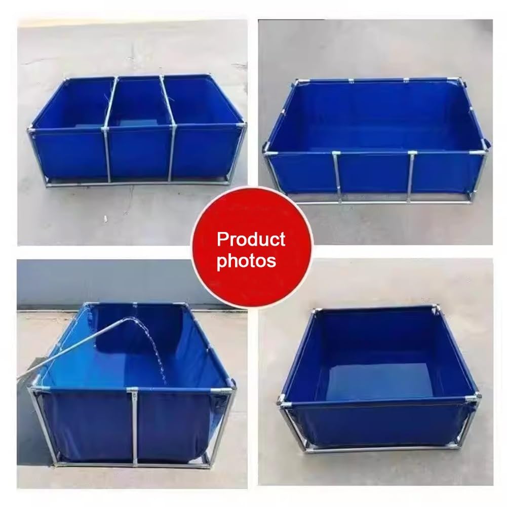 Generico Acquario Pieghevole in PVC Resistente per Carpe Koi e Pesci Rossi, 1,5x1x0,5 m, per Interni/Esterni con valvola di Scarico - Ideale per Appassionati di acquariologia e per Decorare Il giardi