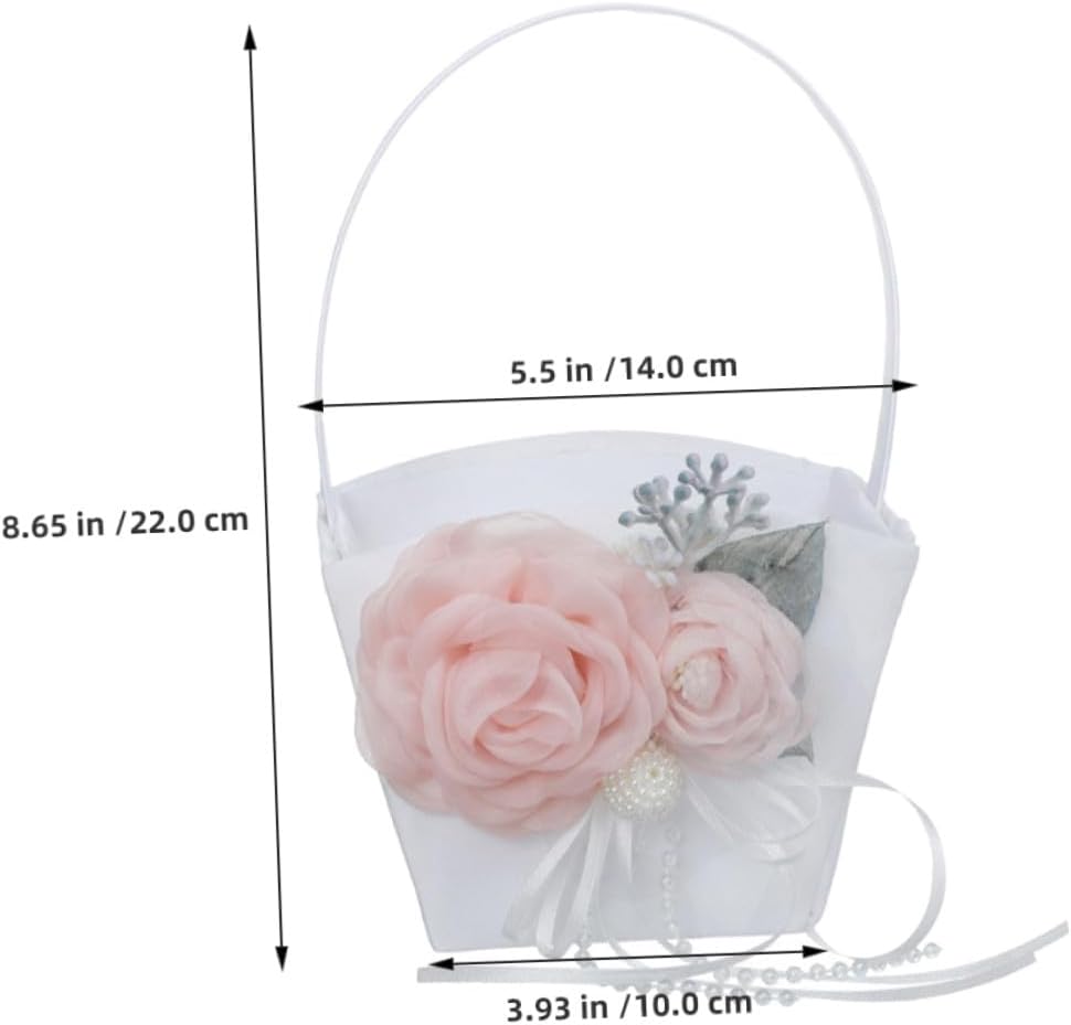 Wedding Flower Basket Handheld Small Petal Basket for Wedding Ceremony and Party Supplies