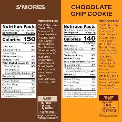 Image of Magic Spoon Cereal - High Protein Cereals - Sugar Free Snacks & Breakfast Food - Grain & Gluten Free Cereal - Healthy Snacks - Low Carb & Keto Friendly - 4 Pack: 2 Smores & 2 Chocolate Chip Cookie