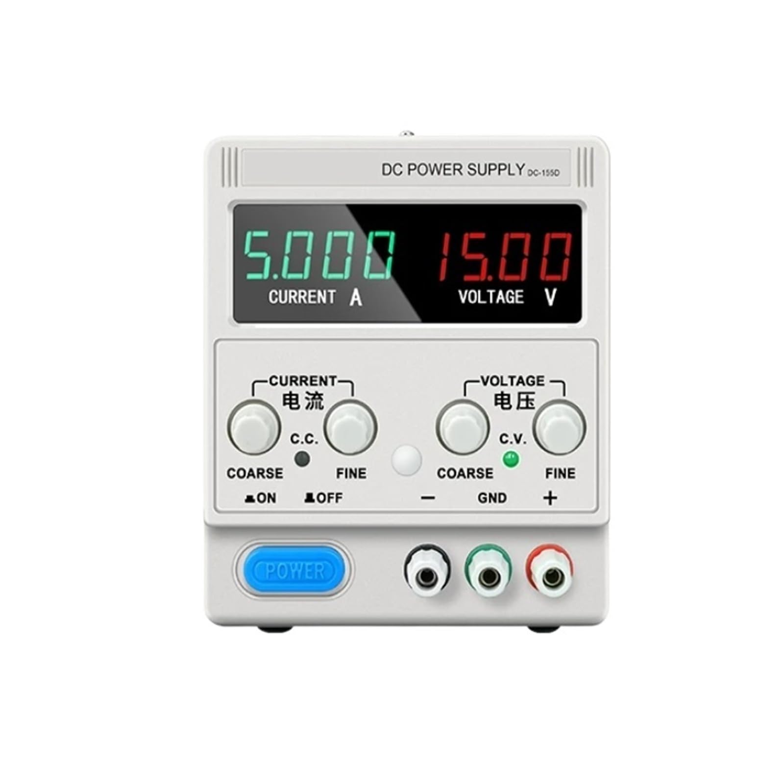Fuente de alimentación regulada por CC Ajustable DC155D 75W, Fuente de alimentación de 15V 5A CC