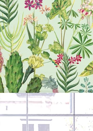 Lister Cartwright Tropical Plants Design Blackout Roller Blinds Windows Blind Easy Fit Child Safety Included (Green, 120 cm Width x 160 cm Drop)