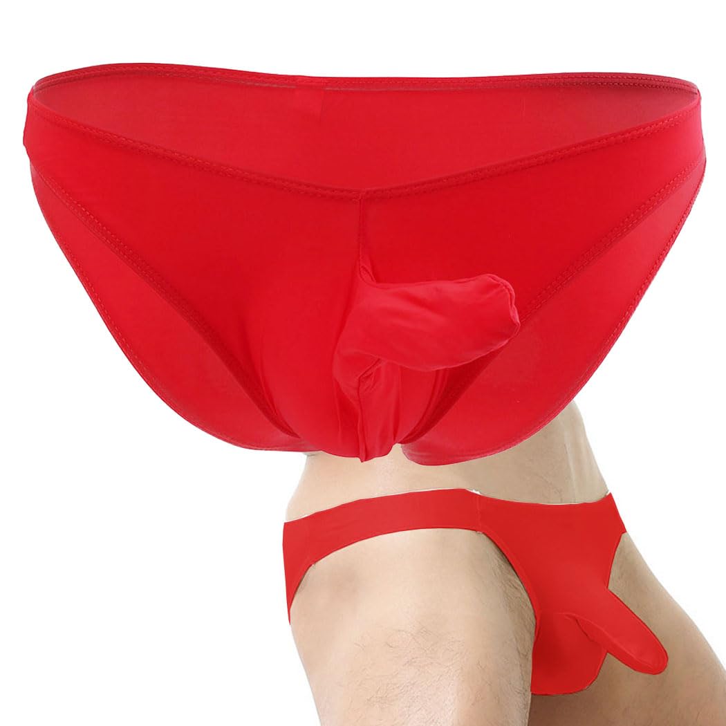 Perizoma da Uomo Sexy Slip in Filato Divertente Bikini Biancheria Intima con Naso Elefante Vita Bassa Mankini Stile Animale Lingerie Masculina 1 Pack Rosso, 1 Confezione B