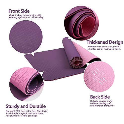 Yoga-Mat-Extra-Thick-Fitness-Workout-Mat-Non-Slip-Exercise-Yoga-Mat-High-Density-Eco-Friendly-TPE-Pliates-Mat-with-Carrying-Strap-72x-24x-14