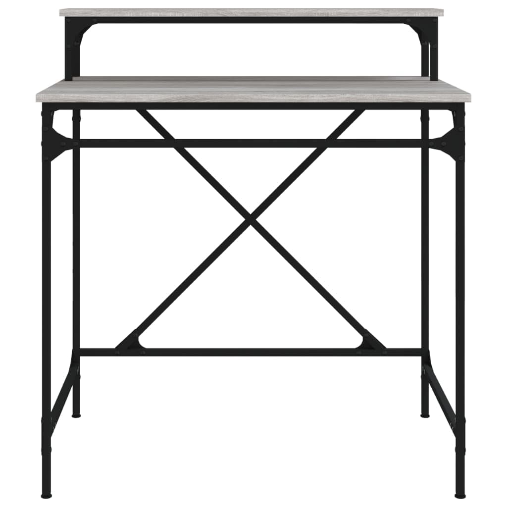 Escritorio industrial gris 80 x 50 x 90 cm con gran superficie de trabajo y mesa de oficina en diseño industrial