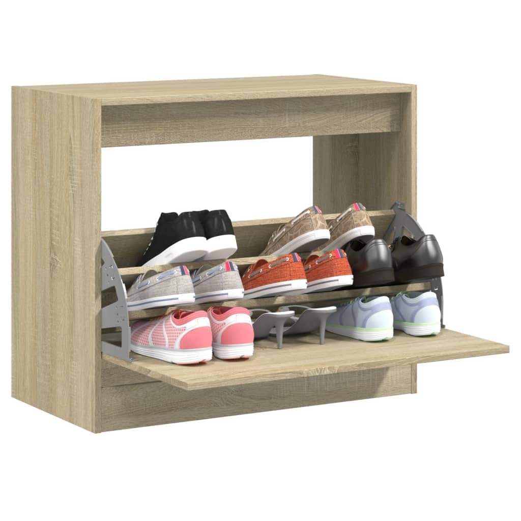 Scarpiera Rovere Sonoma 80x42x69 cm Legno Multistrato con Cassetto