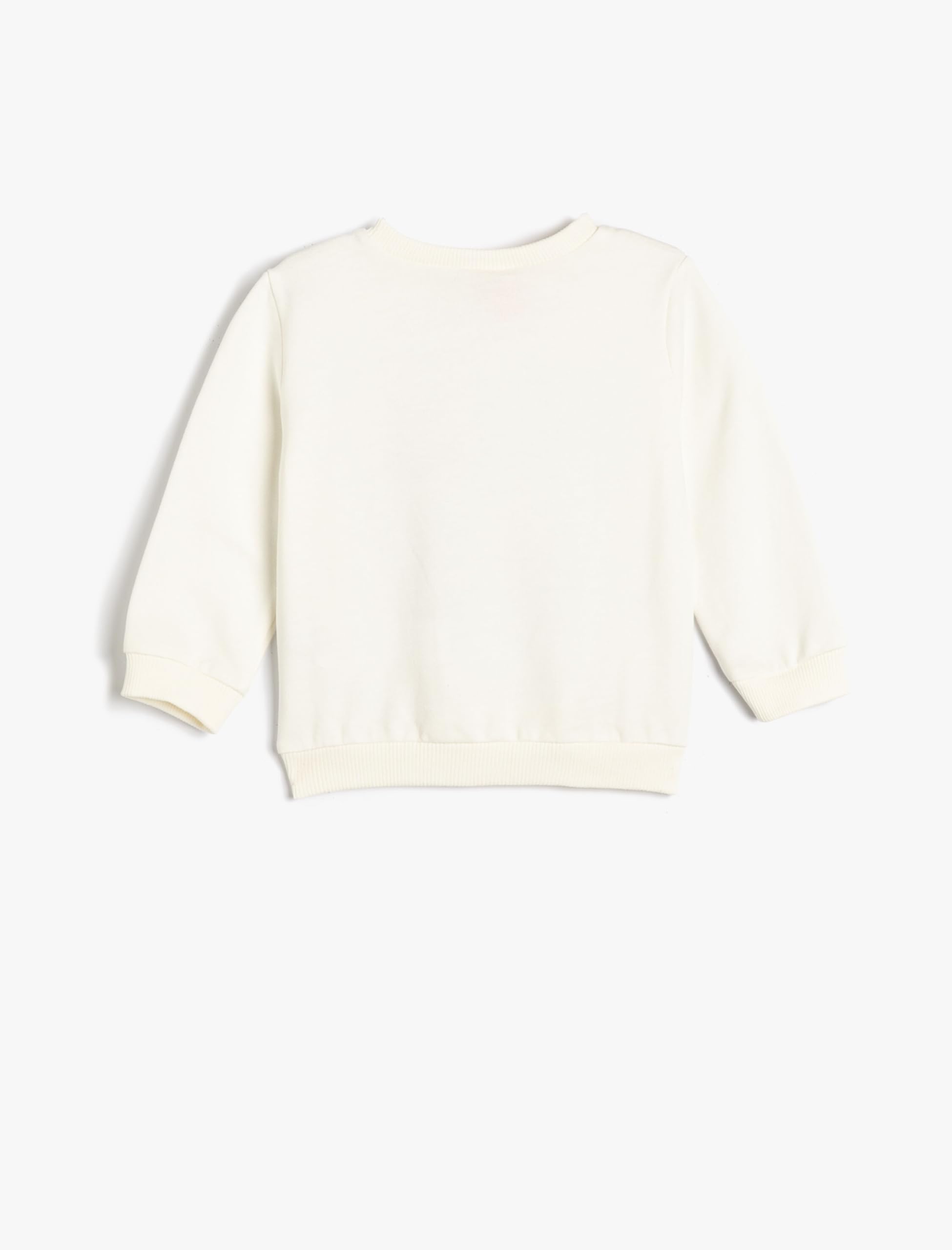 Koton Sweat-Shirt Intérieur Brossé avec Détails À Col Rond en Coton Maillot de survêtement Babygirls