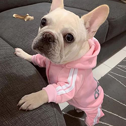 Kleidung Französische Bulldogge Welpenkostüm, Overall, Chihuahua, Mops, Kleidung für kleine und mittelgroße Hunde, Welpen, Hoodies-Schwarz, Größe XXL