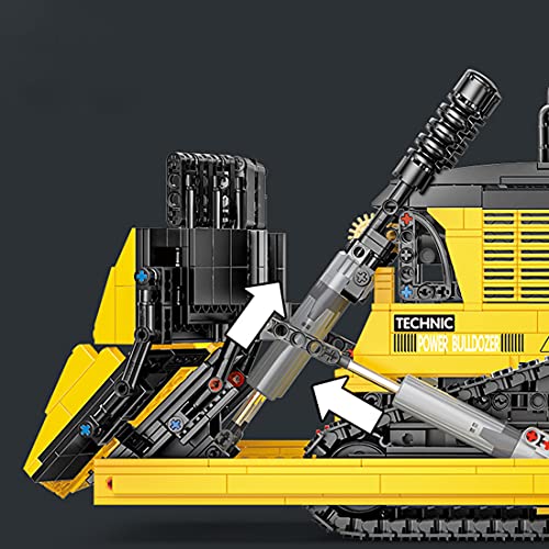 YaYashow Technik Bulldozer, RC Bulldozer Baufahrzeug mit APP & 2,4 GHz Fernbedienung, 1866 Klemmbausteine Bausatz… – Bild 5