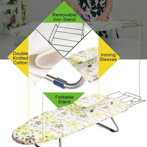 LXRHLIKG Tabletop Ironing Board, 35"×12"×7" Folding Portable Ironing Boards with Mesh Metal Base & 100% Cotton Cover (Color : Blue) - Image 5