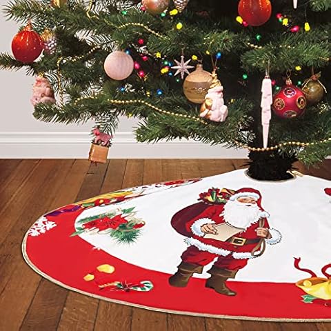 Haturi Christmas Tree Skirt Snowman Tree Skirt Tree Mat Holiday Party Decorations Cover