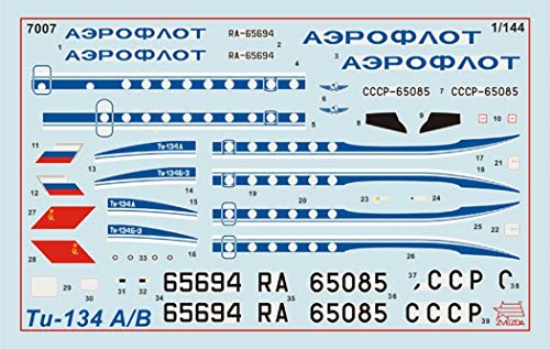 Zvezda 500787007 - 1:144 Passagier-Flugzeug Tupolev Tu-134B'67 – Bild 8