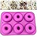Plateau en silicone pour beignets, moule pour beignes, plateau antiadhésif - 6 formes de beignets en forme de beignets - plateau sans BPA, lave-vaisselle micro-ondes