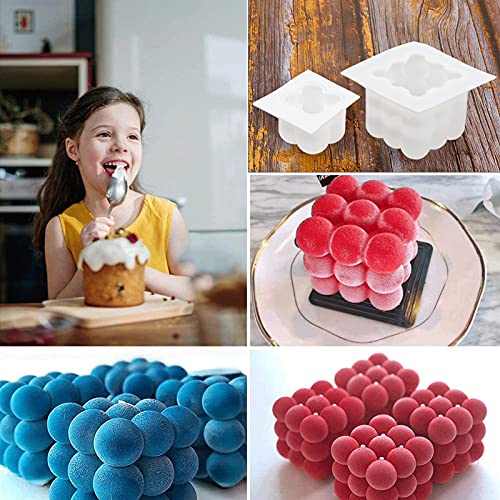 2 Stück Kerzen Formen Silikon,Bubble Kerzenform,Kerzenformen zum GieÃen,3D DIY Silikon Kerzenwachs Formen,DIY Stereo KerzengieÃform Seifenform – Bild 8