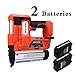 BHTOP Cordless Brad Nailer ＆Stapler 2 in 1 18Ga Heavy Finish Nail Gun With 18Volt 2Ah Lithium-ion Rechargeable Battery(Charger and Carrying Case） (2Batteries)