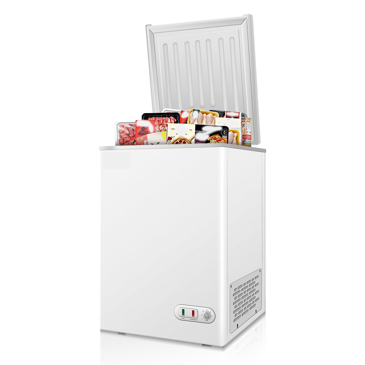 WZONICE98 Compact Freezer 3 cu ft Chest Freezer White