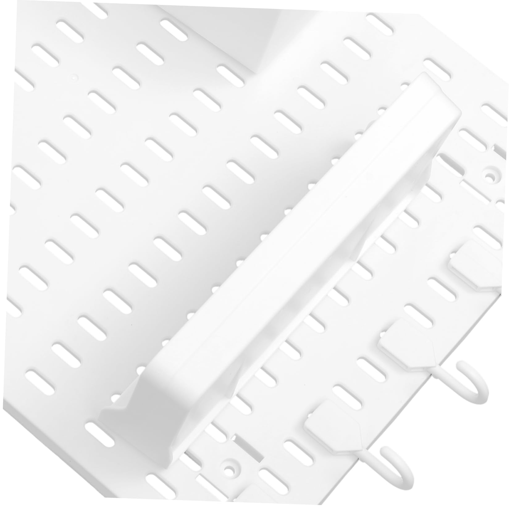 PRETYZOOM Kit de Tablero Perforado para Montaje en Pared sin Taladro, Organizador de Pared Blanco de PP con Fuerte Capacidad de Carga para Cocina y Baño Moderno