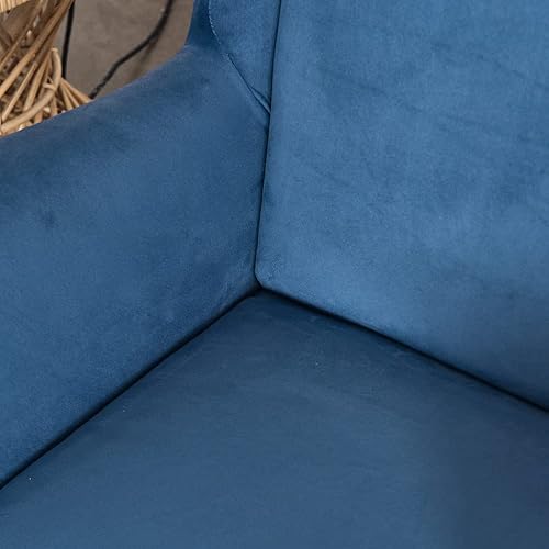 Miniatura 5 de MIFXIN Juego de 2 fundas para silla de alas, de terciopelo, elásticas, con respaldo de ala, funda de cojín, suave, lavable, protector de muebles