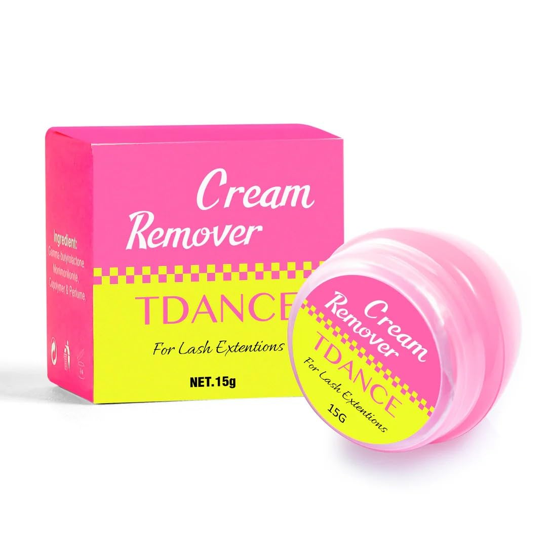 TDANCE Cream Lash Remover for Lash Extensions, Lash Extension Remover, Low Irritation Cream for Sensitive Skin, Professional Eyelash Extension Remover for Salon(Lash Remover,15g)