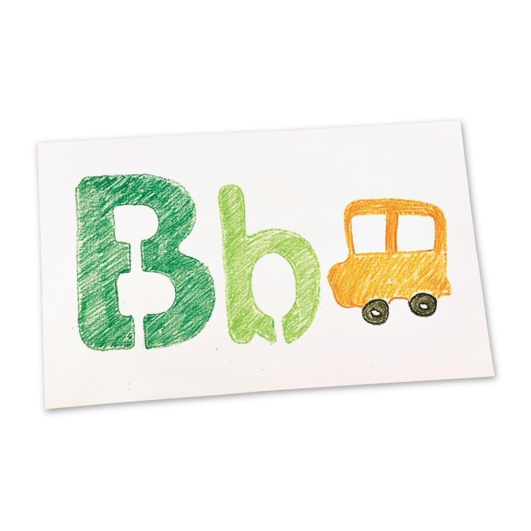 Roylco Big Alphabet & Picture Stencils – 52 Reusable Letter & Image Stencil Set for Classroom Art, Bulletin Boards, Painting, Sign Making & Craft Projects