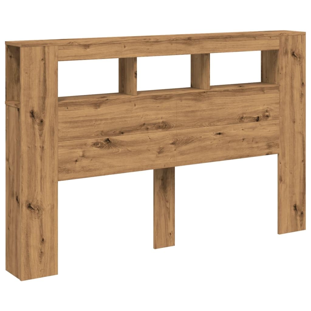 vidaXL Cabecero LED Madera ingeniería Roble Artisan 160x18,5x103,5 cm