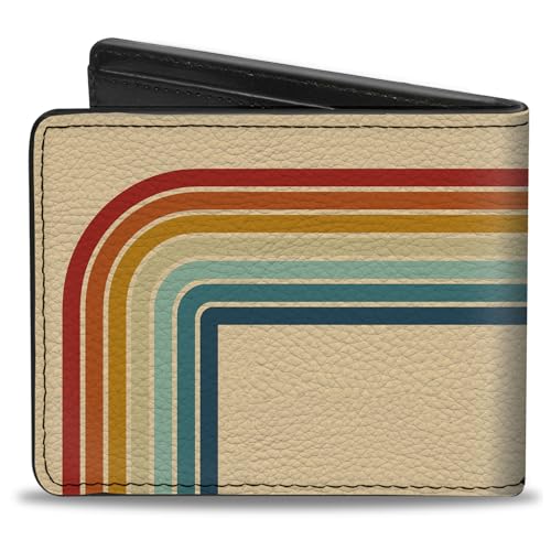 Ford Wallet, Bifold, Ford Trucks Free Wheelin Bronco Scene Beige Multi Color, Vegan Leather2