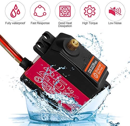 yusvwkj 25KG Digital Servo High Torque Full Metal Gear Waterproof for RC Car Crawler Robot Control Angle 180°