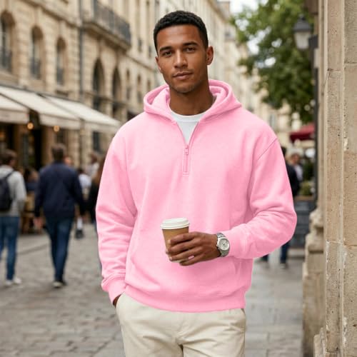 Men's Zip Up Hoodies 1/4 Zip Big and Tall Fleece Classic Oversized Hoodie - image 5