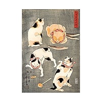 Amazon.com: PAINTING ANIMALS CATS DIFFERENT POSES UTAGAWA