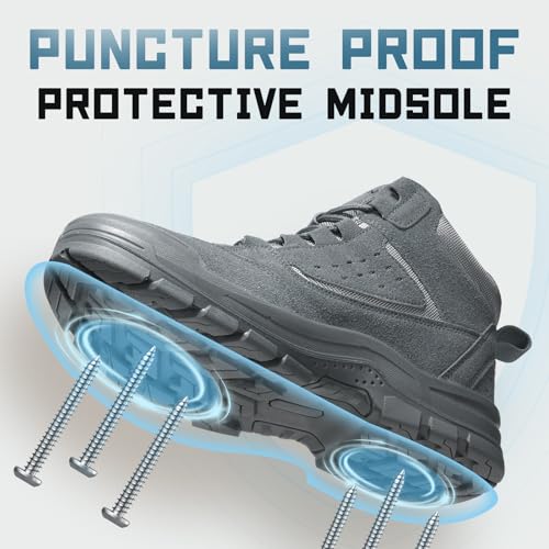 Image of Furuian Steel Toe Boots for Men Women Lightweight Work Boots Pioneer Series | ASTM Certificated Safety Shoes, Width Option, Non Slip Rubber Sole, Comfortable Work Shoes for Construction, Warehouse, Yard