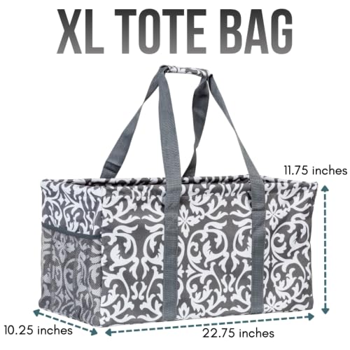 Image of Extra Large Utility Tote Bag - Oversized Collapsible Pool Beach Canvas Basket