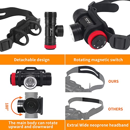 Rayvenge Dh10 Scuba Diving Headlamp 1200 Lumens Submarine Headlight With Wider Headband And Usb-C Charger For Underwater Dive Hand-Free Lighting #TOP2
