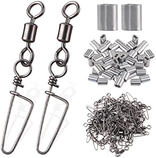 IFUCTYE Fishing Swivels, 150PCS Barrel Swivels Fishings Tackle for Goose and Duck Decoys Kit, Fishing Swivels with Snaps